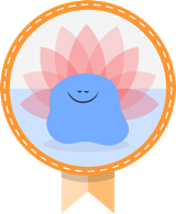 Calm Bladder badge — Pishko resting calmly