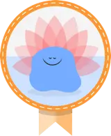 Calm Bladder badge — Pishko resting calmly